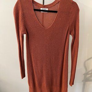 Rust Old Navy V Neck Long Sweater